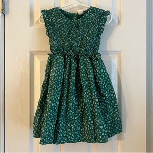 GAP Kids Dress in Green with Floral Smocked Design